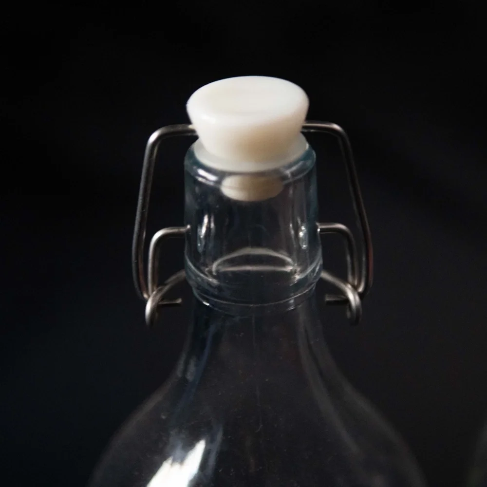 Set of 2 IKEA Korken Glass Flip Swing Top Bottle Carafes